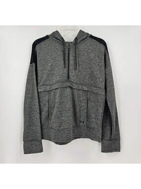 Under Armour Women’s Gray Black Loose Fit Quarter Zip Hoodie Size M
